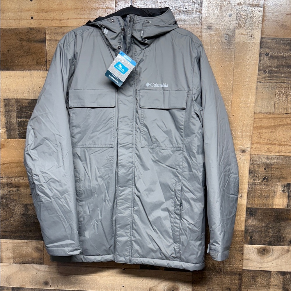 NWT Columbia Ten Falls Waterproof Insulated‎ Silver Performance Jacket Mens Sz M